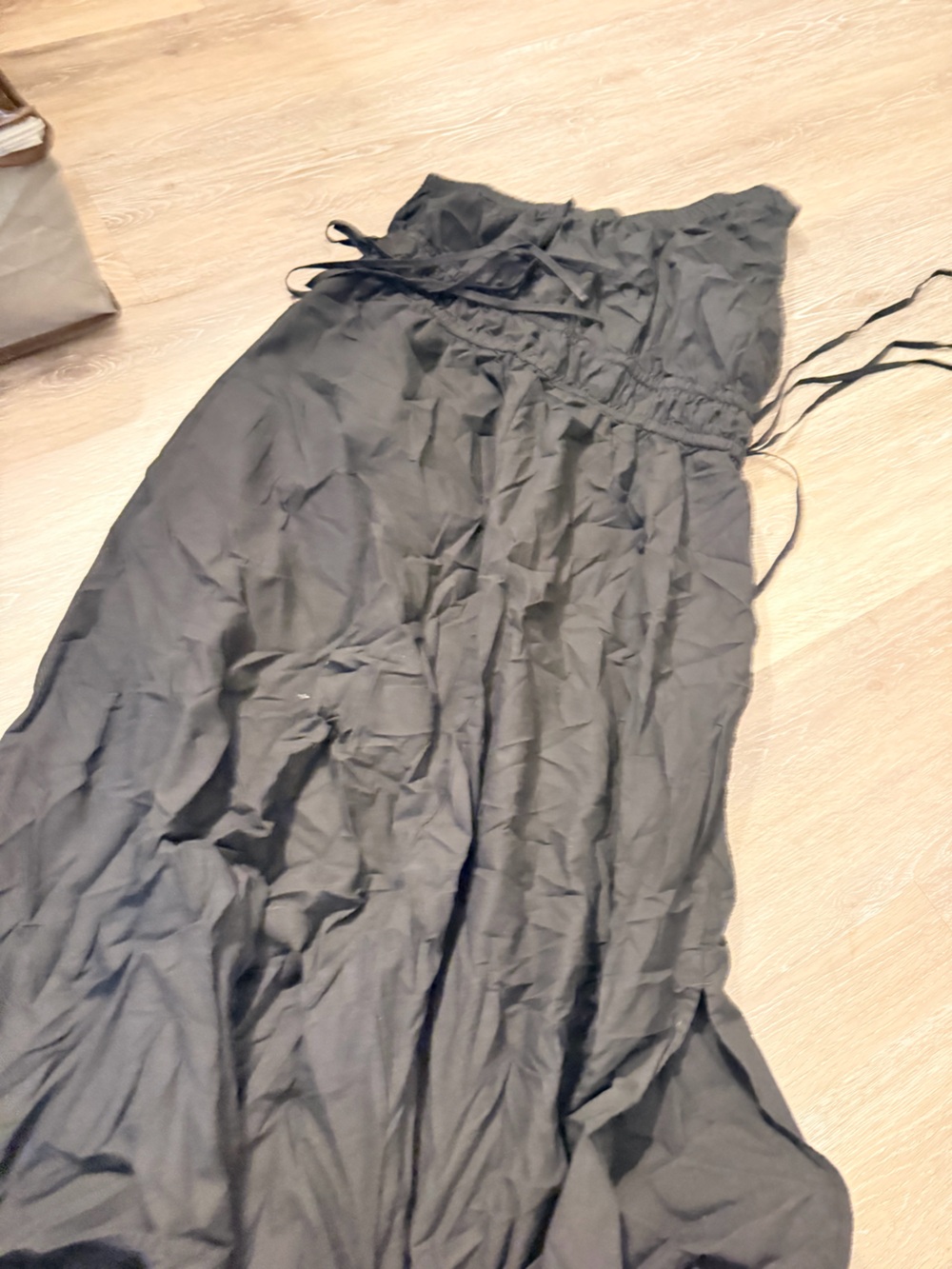 Black Drawstring Waist Women’s one shoulder dress